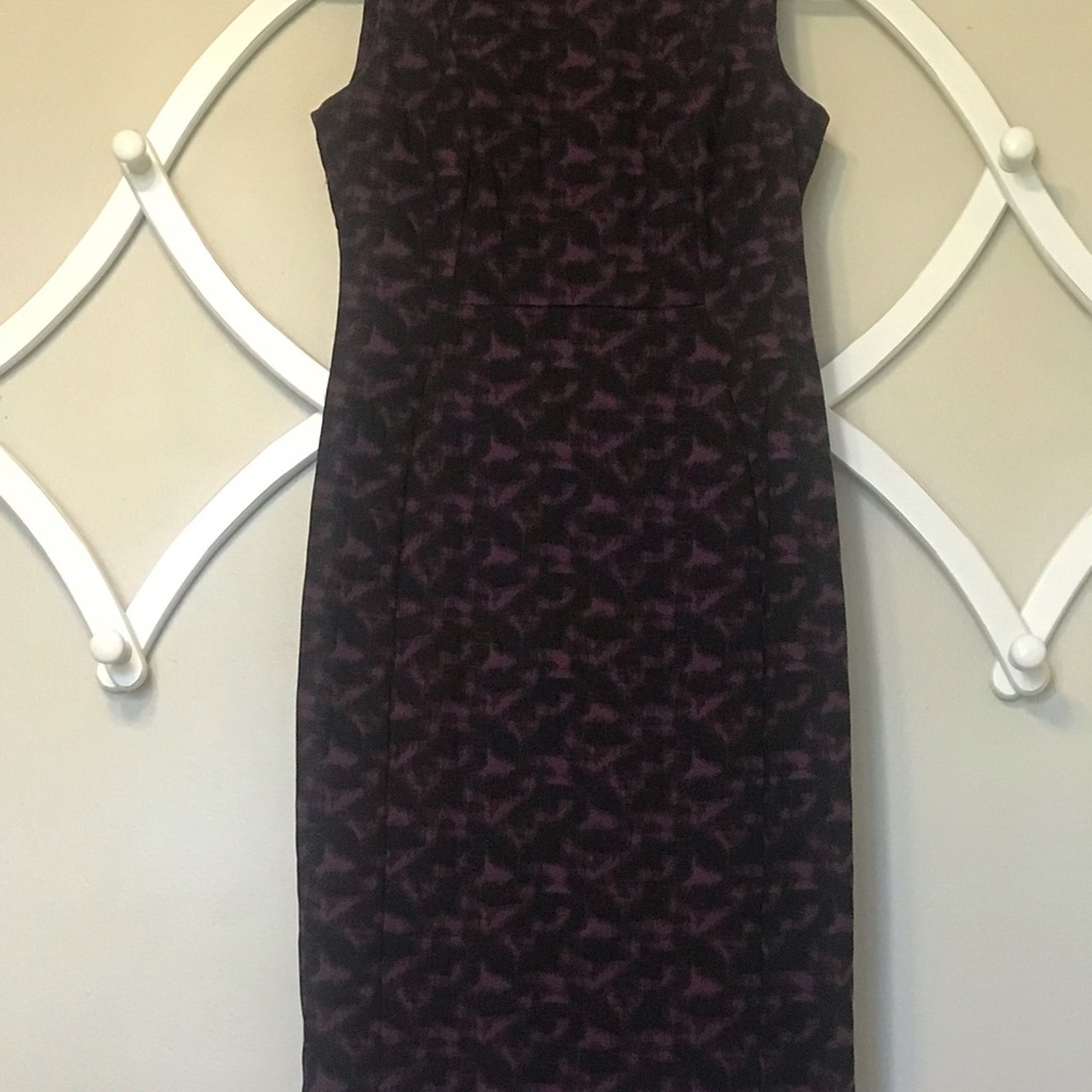 Calvin Klein Elegant Purple Patterned Dress